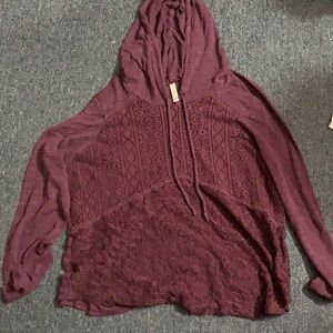 Purple Long sleeve with a hood